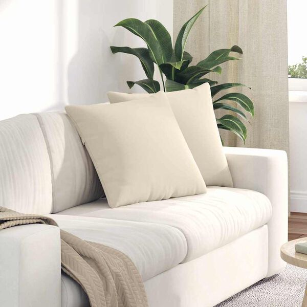 vidaXL Sofakissen 2 St&uuml;ck Beige 50 x 50 cm Stoff