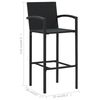 vidaXL 5-tlg. Garten-Bar-Set mit Armlehnen Poly Rattan Schwarz