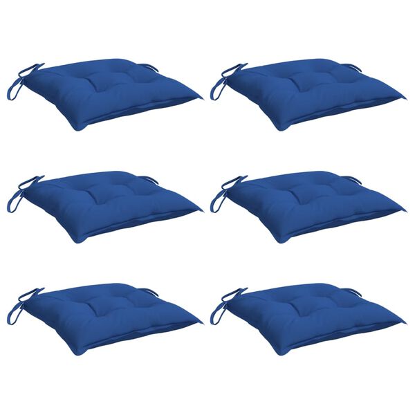 vidaXL Stuhlkissen 6 Stk. Blau 40x40x7 cm Oxford-Gewebe