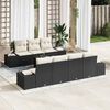 vidaXL Garten-Sofa-Set mit Kissen 8 pcs Schwarz und Creme Poly-Rattan