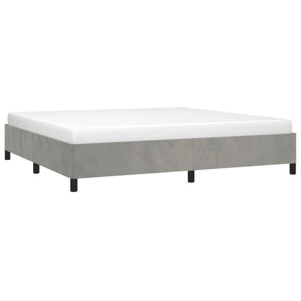 vidaXL Bettgestell ohne Matratze Hellgrau 200x200 cm Samt