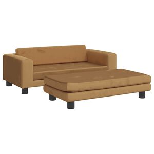 vidaXL Hundebett mit Verl&auml;ngerung Braun 100x50x30 cm Samt