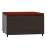 vidaXL Gartenhocker mit Kissen 2 Stk. Braun Poly Rattan