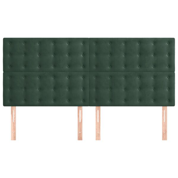 vidaXL Kopfteil Dunkelgr&uuml;n 160x5x118/128 cm Samt