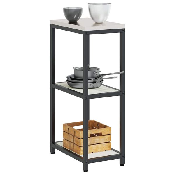 vidaXL K&uuml;chenaufbewahrung mit Regal Wei&szlig; 60 x 50 x 92 cm Stahl