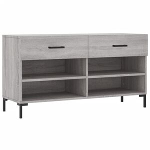vidaXL Schuhbank Grau Sonoma 102x35x55 cm Holzwerkstoff