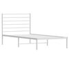 vidaXL Bettgestell mit Kopfteil Metall Wei&szlig; 90x190 cm