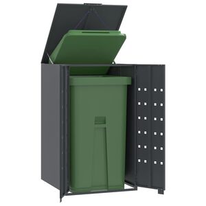 vidaXL M&uuml;lltonnenbox f&uuml;r Einzeltonne Anthrazit 69x79x117 cm Stahl