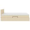 vidaXL Bett mit Stauraum und LED mit Matratze Creme 140 x 200 cm Stoff