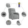 vidaXL Massagesessel Elektrisch Hellgrau Stoff