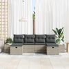 vidaXL Gartensofa-set mit Kissen 6 pcs Hellgrau Poly-Rattan