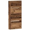 vidaXL Schuhschrank mit Regal Altholz 80 x 21 x 163,5 cm Holzwerkstoff