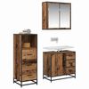vidaXL Badezimmerm&ouml;bel-Set mit Schubladen 3 pcs Altholz Holzwerkstoff