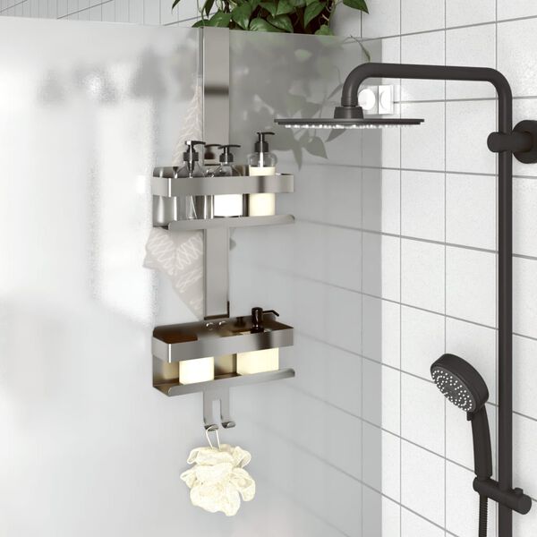 vidaXL Duschcaddy H&auml;ngend Geb&uuml;rsteter Edelstahl 304