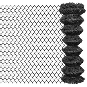 vidaXL Maschendrahtzaun 15 x 1,25 m Stahl Grau