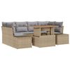 vidaXL Gartensofa-set 7 Stk. Beige Poly-Rattan
