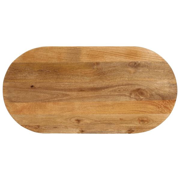 vidaXL Tischplatte 100x50x3,8 cm Oval Massivholz Mango