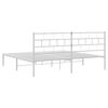 vidaXL Bettgestell mit Kopfteil Metall Wei&szlig; 200x200 cm