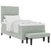 vidaXL Boxspringbett mit Matratze Hellgrau 80 x 200 cm Samt