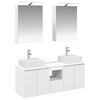 vidaXL Badezimmerschrank-Set 5 stk. Wei&szlig; Holzwerkstoff