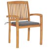 vidaXL Stapelbare Gartenst&uuml;hle mit Kissen 6 Stk. Massivholz Teak