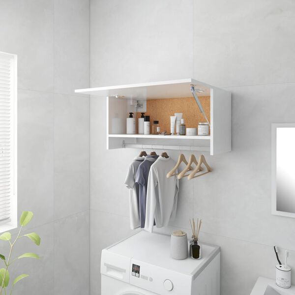 vidaXL Kleiderschrank Hochglanz-Wei&szlig; 70x32,5x35 cm Holzwerkstoff