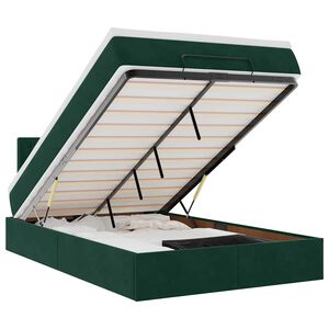 vidaXL Ottoman-Bett mit Matratze Dunkelgr&uuml;n 120x200 cm Samt