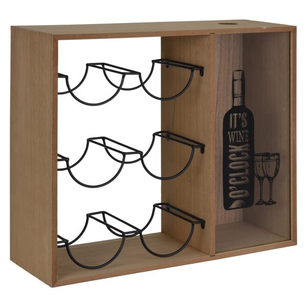 H&S Collection Weinregal f&uuml;r 6 Flaschen Metall Braun und Schwarz