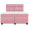vidaXL Boxspringbett mit Matratze Rosa 180x200 cm Samt
