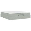 vidaXL Ottoman-Bett mit Matratzen Hellgrau 200x200 cm Samt