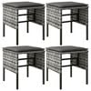 vidaXL 6-tlg. Garten-Essgruppe mit Kissen Grau Poly Rattan