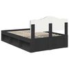 vidaXL Bettrahmen Schwarz 135 x 190 cm Massives Kiefernholz