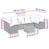 vidaXL Gartensofa-set mit Kissen 8 pcs Schwarz Poly-Rattan