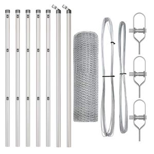 vidaXL Bodenmontierter Sechseckzaun 10 x 0,8 m Verzinkter Stahl Silber