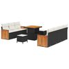 vidaXL Gartensofa-set mit Kissen 13 pcs Schwarz und Creme Poly-Rattan