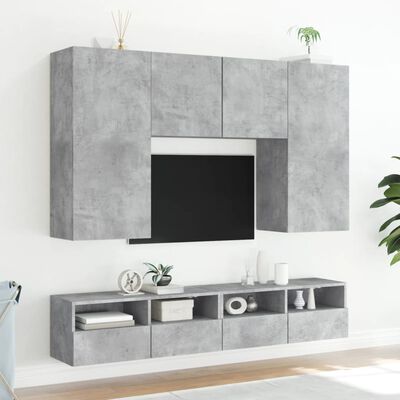 vidaXL TV-Wandschränke 2 Stk. Betongrau 100x30x30 cm Holzwerkstoff