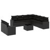 vidaXL 10-tlg. Garten-Sofagarnitur mit Kissen Schwarz Poly Rattan