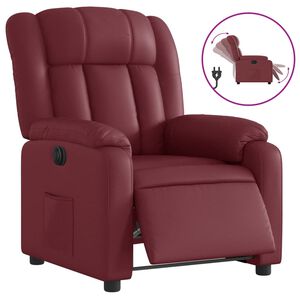vidaXL Relaxsessel Elektrisch Weinrot Kunstleder