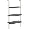 vidaXL Leiterregal mit 3 B&ouml;den Schwarz 64x35x120,5 cm