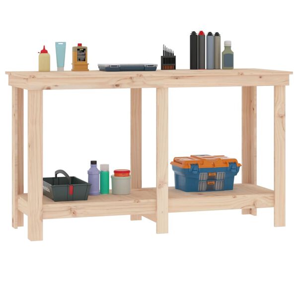 vidaXL Werkbank 140x50x80 cm Massivholz Kiefer