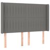 vidaXL Boxspringbett mit Matratze & LED Dunkelgrau 140x190 cm Stoff