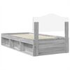 vidaXL Bettrahmen Graues Sonoma 75 x 190 cm Massives Kiefernholz