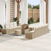 vidaXL Gartensofa-set mit Kissen mit Speicher 10 pcs Beige Poly Rattan