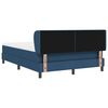 vidaXL Boxspringbett mit Matratze mit Kopfteil Blau 140 x 200 cm Stoff