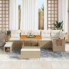 vidaXL Garten-Sofa-Set mit Kissen 9 pcs Beige und Creme