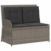 vidaXL 7-tlg. Garten-Lounge-Set mit Kissen Grau Poly Rattan