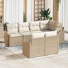 vidaXL Garten-Sofa-Set 7 pcs Beige Poly Rattan