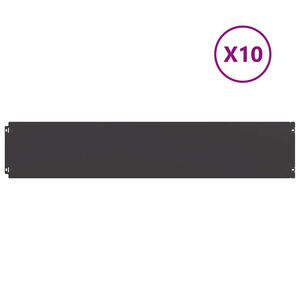 vidaXL Rasenkanten 10 Stk. Schwarz 20x103 cm Kaltgewalzter Stahl