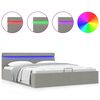vidaXL Bett mit Bettkasten Hydraulisch LED Hellgrau Stoff 180x200 cm
