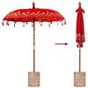vidaXL Balinesischer Sonnenschirm mit Sockel Rot 185 x 185 x 260 cm